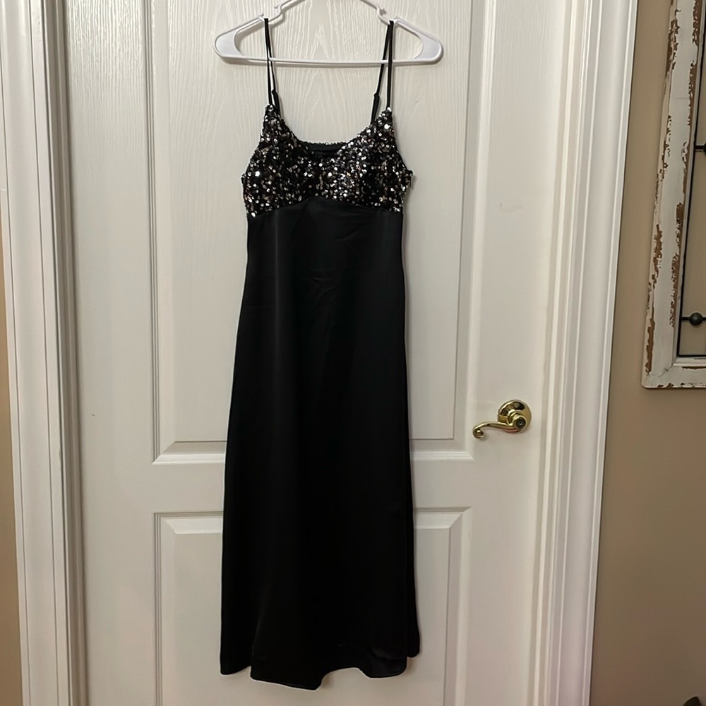 NWT House Of Harlow 1960 Black Sequin/Silky Dress Size Small